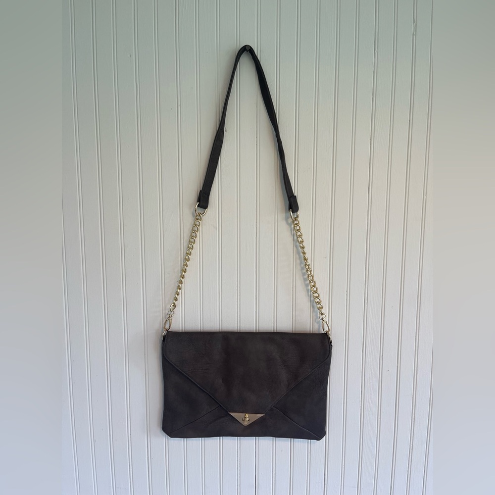 Faux Leather Convertible Clutch Crossbody